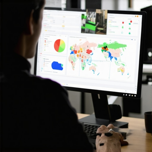 Analyzing Local SEO Data Person reviewing local SEO analytics on a computer with charts and maps