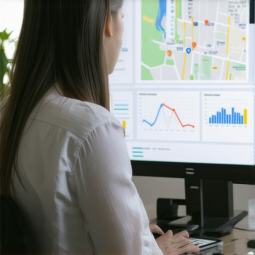 Expert analyzing local SEO data on a computer for improved map rankings