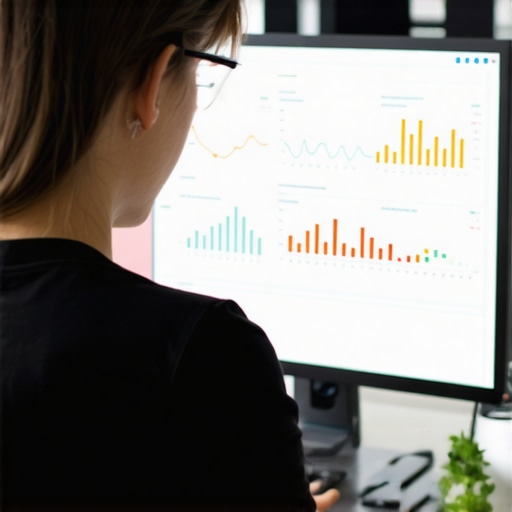 Person reviewing SEO analytics on a monitor, emphasizing the importance of ongoing maintenance.