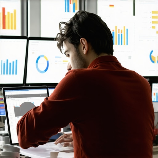 Person analyzing local SEO data on a laptop for Google Maps optimization.