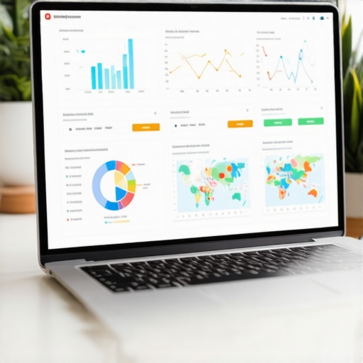 Laptop displaying local SEO analytics and maps, illustrating tool usage for maintaining Google Maps rankings