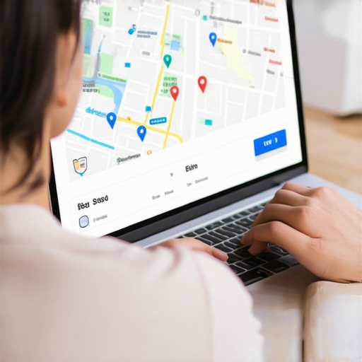 Person analyzing local business rankings and SEO data on a laptop.