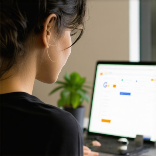 Business owner editing GMB profile on computer