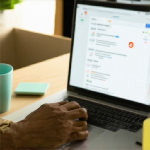 Business owner checking local SEO profile data on laptop during profile audit