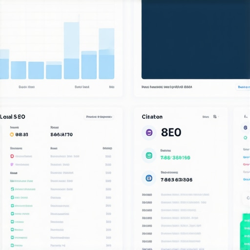 Screenshot of a digital dashboard monitoring local search rankings and citation health.